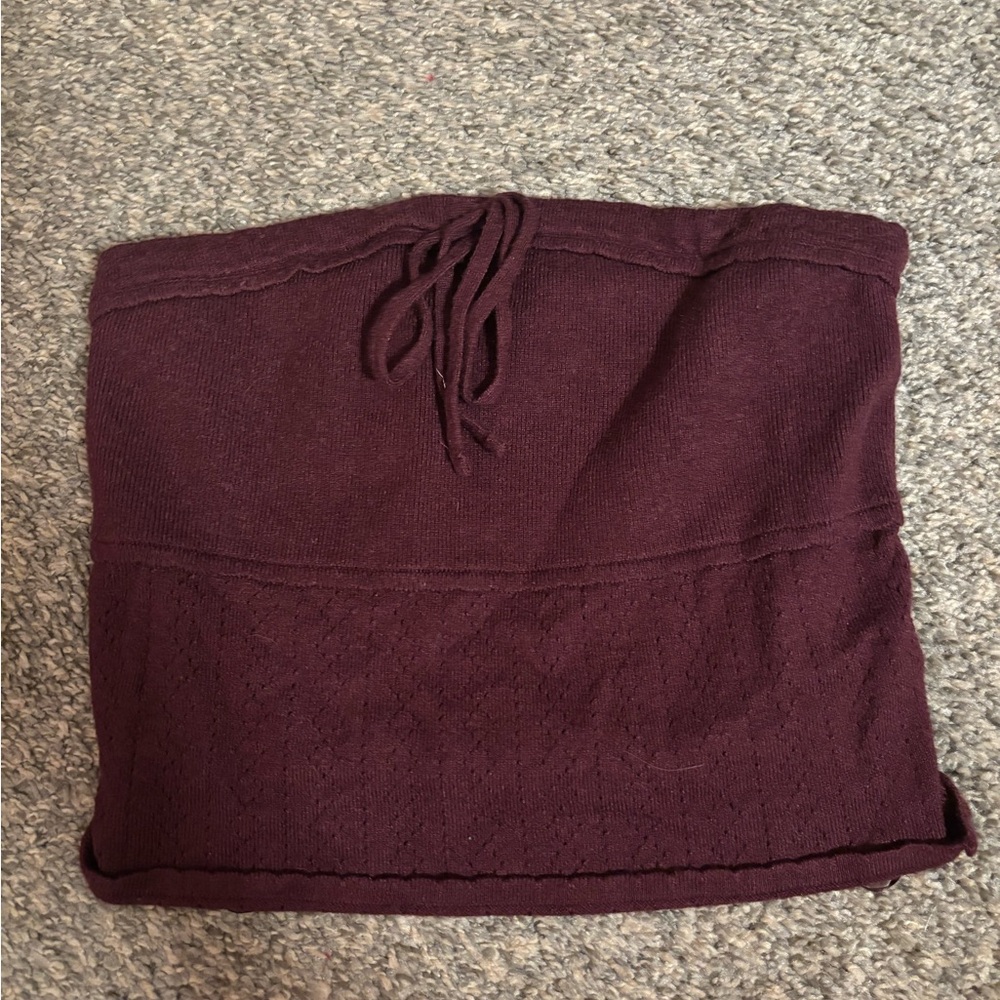 La Hearts Deep Burgundy Mini Skirt